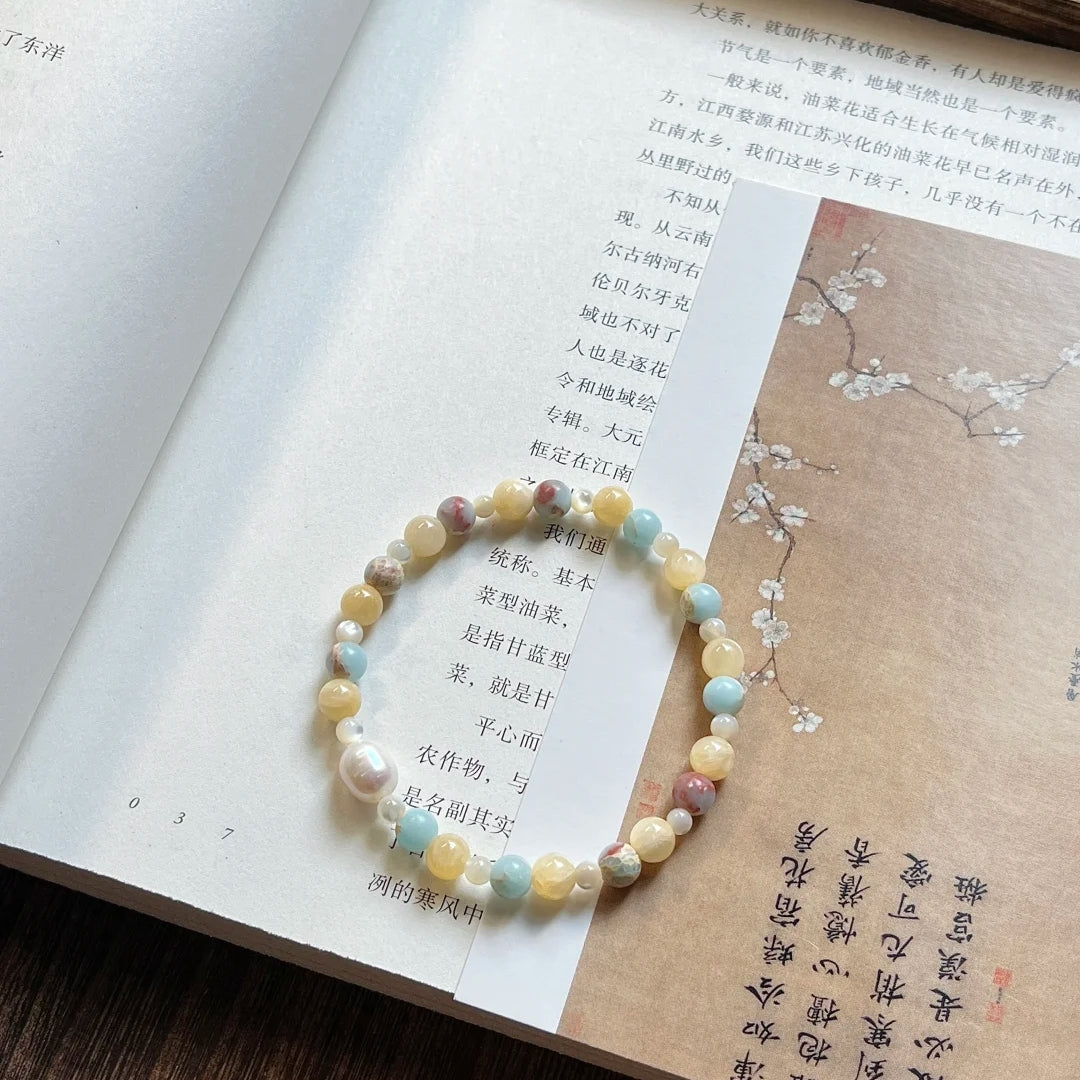 CIRCLEARA | The Serene Anchor - Shoushan Stone & Mother of Pearl Bracelet