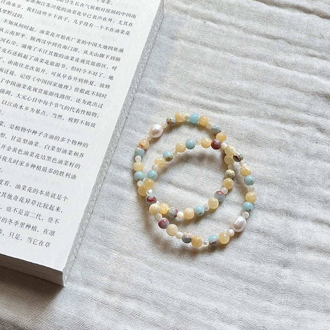 CIRCLEARA | The Serene Anchor - Shoushan Stone & Mother of Pearl Bracelet