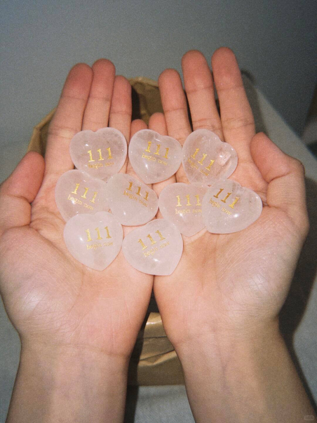 CIRCLEARA angel number crystal hearts, set of four etched manifestation tools (111 Alignment, 333 Support, 444 Protection, 777 Luck).