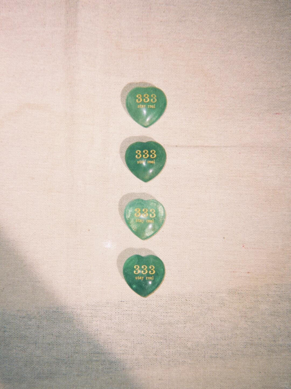 CIRCLEARA angel number crystal hearts, set of four etched manifestation tools (111 Alignment, 333 Support, 444 Protection, 777 Luck).