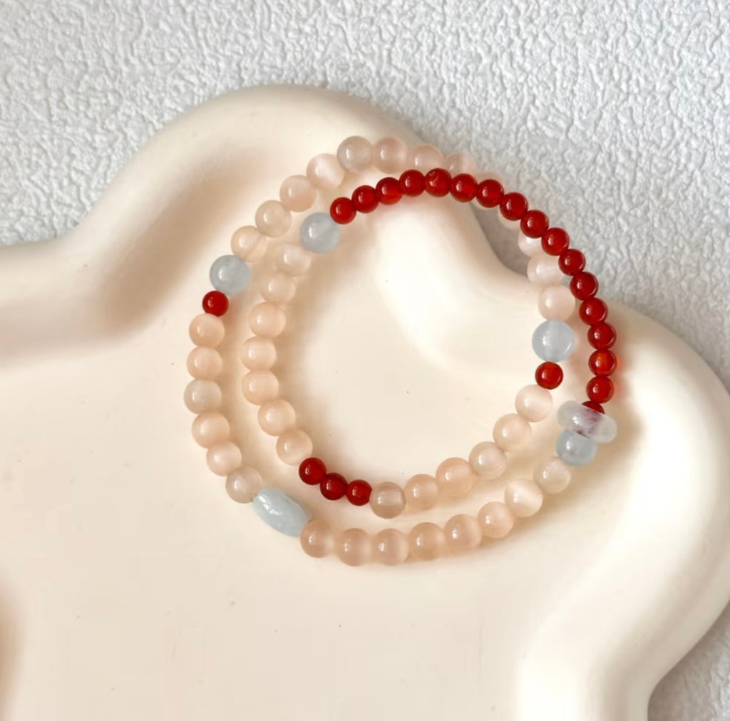 The Radiant Flow | Dual-Layer Red Carnelian & Jade Grounding Bracelet