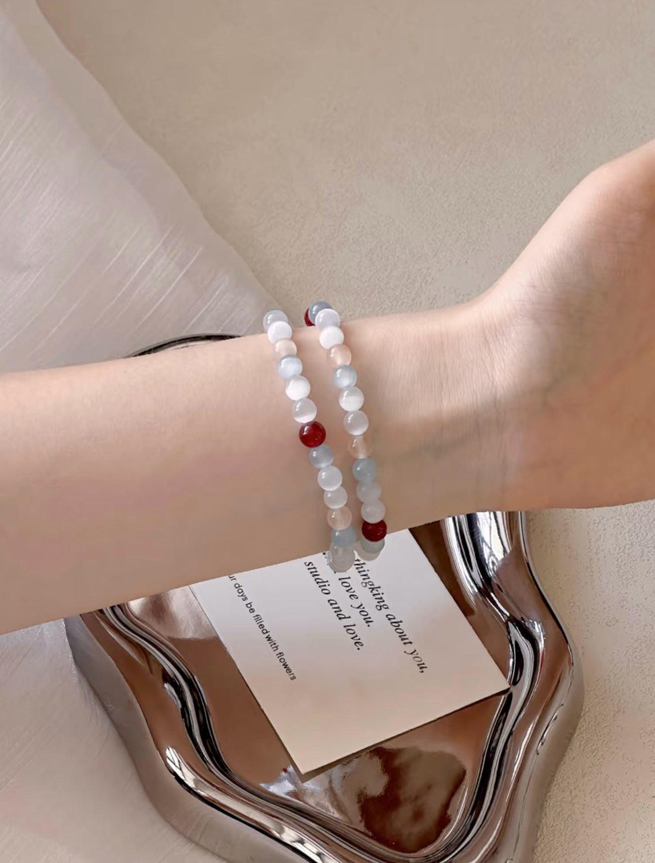 The Still River | Luminous Cat's Eye & Carnelian Dual-Layer Anchor