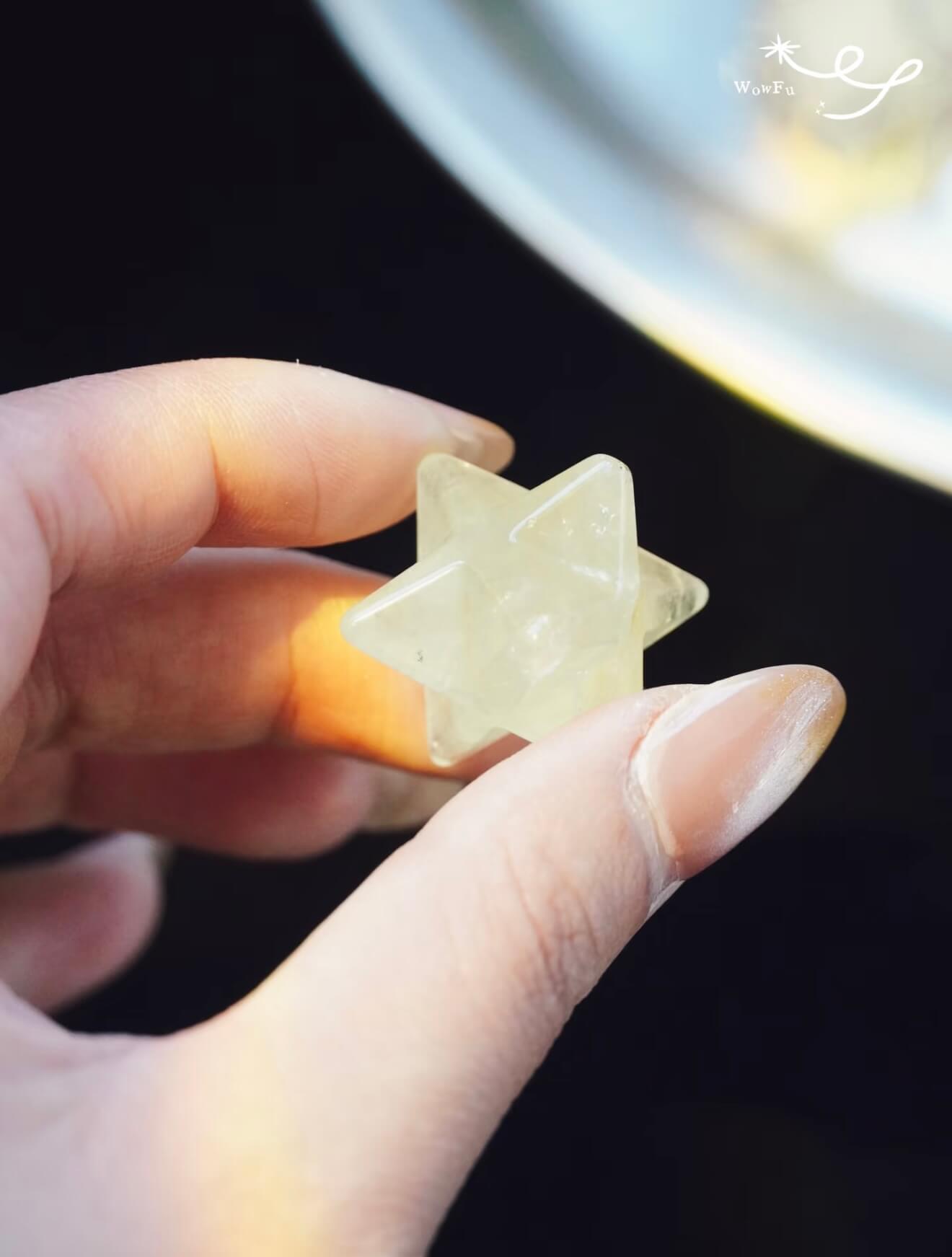 A collection of CIRCLEARA Merkaba star crystal charms with sturdy clips, designed as portable energy anchors for bags and keys.