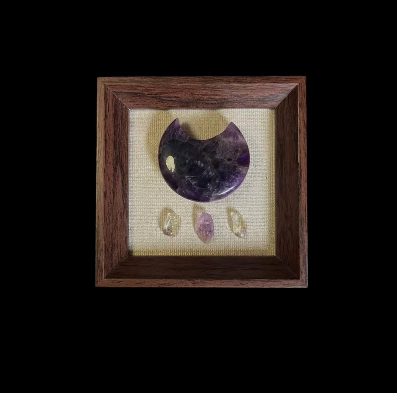 The CIRCLEARA | The Midnight Amethyst Lunar Anchor - 3D Crystal Shadow Box