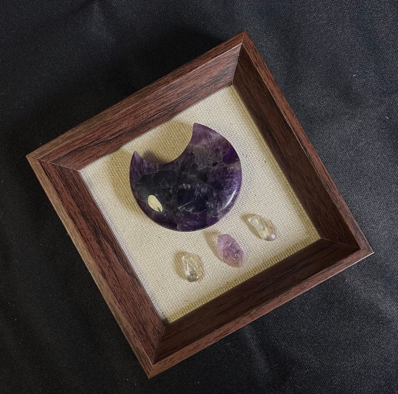 The CIRCLEARA | The Midnight Amethyst Lunar Anchor - 3D Crystal Shadow Box