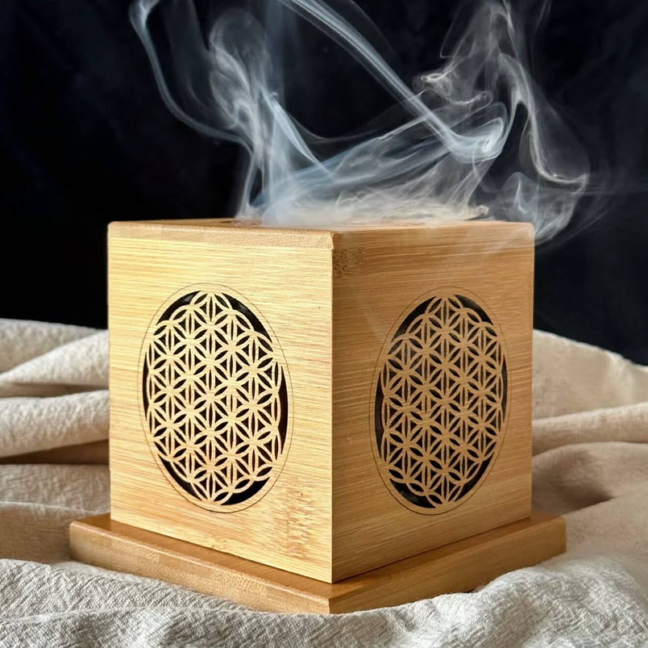 Meditation Incense Burner on Desktop for Energy Clearing and Yoga